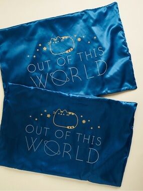 Pusheen NWT Pillowcase Set + Sleep Mask Blue Space Stellar Bundle Cute